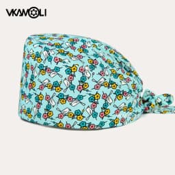 Skull Pattern Scrubs Hat Wholesale Fashion Breathable Scrub Cap Unisex Health Service Workers Adjustable Caps Nursing Hat