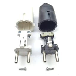 1PCS Black EU 16A UPS PDU Germany Grounded Assemble Wired Plug Socket Korea Russia Power Cable Female Male Detachable Connector