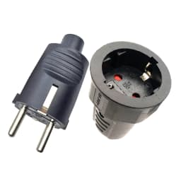 1PCS Black EU 16A UPS PDU Germany Grounded Assemble Wired Plug Socket Korea Russia Power Cable Female Male Detachable Connector