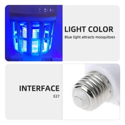 AC220V UV LED Bulb 9W Mosquito Killer Lamp Bulbs LED Electric Shock Mosquito Killer Lamp Mosquito Trap Insect Killer Light Bulb