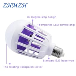 AC220V UV LED Bulb 9W Mosquito Killer Lamp Bulbs LED Electric Shock Mosquito Killer Lamp Mosquito Trap Insect Killer Light Bulb