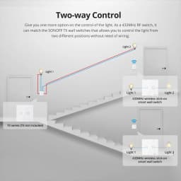 SONOFF T2EU-RF Wall Panel Sticky 433MHz RF Remote Wireless 1-3 Gang Two-Way Control with 4CHPROR3 RFR2 TX Wall Switches