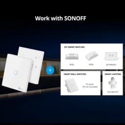 SONOFF T2EU-RF Wall Panel Sticky 433MHz RF Remote Wireless 1-3 Gang Two-Way Control with 4CHPROR3 RFR2 TX Wall Switches