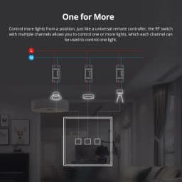 SONOFF T2EU-RF Wall Panel Sticky 433MHz RF Remote Wireless 1-3 Gang Two-Way Control with 4CHPROR3 RFR2 TX Wall Switches