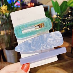 New 3pcs Set Fashion Acrylic Hair Clip For Women Korean Trendy Geometric Hair Berrettes Girl Hair Accessories Hairgrip Wholeslae