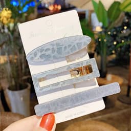 New 3pcs Set Fashion Acrylic Hair Clip For Women Korean Trendy Geometric Hair Berrettes Girl Hair Accessories Hairgrip Wholeslae