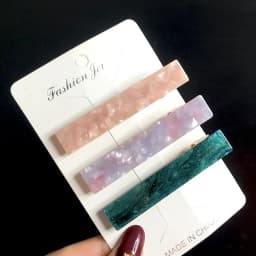 New 3pcs Set Fashion Acrylic Hair Clip For Women Korean Trendy Geometric Hair Berrettes Girl Hair Accessories Hairgrip Wholeslae