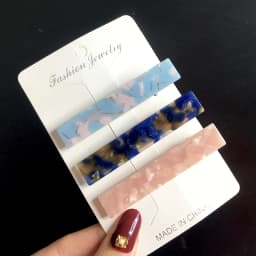 New 3pcs Set Fashion Acrylic Hair Clip For Women Korean Trendy Geometric Hair Berrettes Girl Hair Accessories Hairgrip Wholeslae