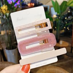 New 3pcs Set Fashion Acrylic Hair Clip For Women Korean Trendy Geometric Hair Berrettes Girl Hair Accessories Hairgrip Wholeslae