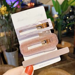 New 3pcs Set Fashion Acrylic Hair Clip For Women Korean Trendy Geometric Hair Berrettes Girl Hair Accessories Hairgrip Wholeslae