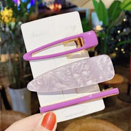 New 3pcs Set Fashion Acrylic Hair Clip For Women Korean Trendy Geometric Hair Berrettes Girl Hair Accessories Hairgrip Wholeslae