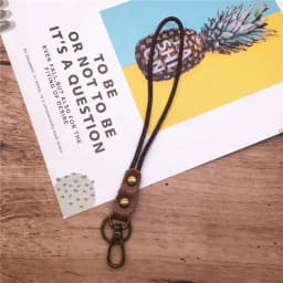 Genuine Leather Lanyard for Mobile Phone Badge Keys ID Credit Work Card Holder Wrist Neck Lanyard Strap Key Ring Chain Keychain