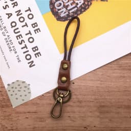 Genuine Leather Lanyard for Mobile Phone Badge Keys ID Credit Work Card Holder Wrist Neck Lanyard Strap Key Ring Chain Keychain