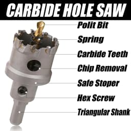 1Pc TCT Hole Saw Carbide Tipped Hole Cutter With Steel-Plated Pilot Drill Bit For Metal Stainless Steel Iron And Wood Hole Saw
