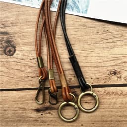 Genuine Leather Cell Phone Lanyard Neck Strap Holder Key Lanyard ID Badge Holders Phone Neck Straps with Keyring For iPhone