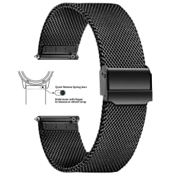 Milan Stainless Steel Mesh Watch Band , 8/10/12/13/14/15/16/17/18/19/20/21/22/24mm, Quick Release Watch Straps for Mens Women
