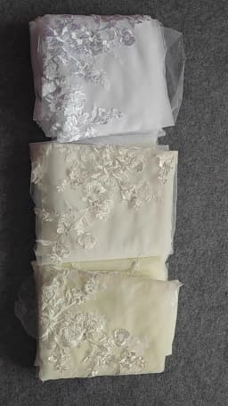 Customized Real Photos Long Lace Appliques Wedding Veil White Ivory Cathedral 1 Layer Bridal Veil 3.5 Meters Bride Veil