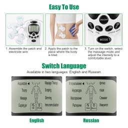 8 Modes EMS Tens Unit Muscle Electrostimulator Microcurrents Low Frequency Body Massager Electronic Acupuncture Pain Relief Tool