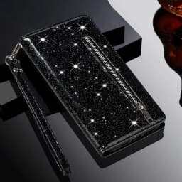 Wallet Glitter Zipper Card Slot Magnetic Flip Leather Case For Xiaomi 14T Redmi 15C 14C 13C 12C Note 14 Pro+ 14S 13 12 11 10 Pro