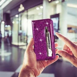 Wallet Glitter Zipper Card Slot Magnetic Flip Leather Case For Xiaomi 14T Redmi 15C 14C 13C 12C Note 14 Pro+ 14S 13 12 11 10 Pro