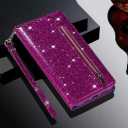 Wallet Glitter Zipper Card Slot Magnetic Flip Leather Case For Xiaomi 14T Redmi 15C 14C 13C 12C Note 14 Pro+ 14S 13 12 11 10 Pro