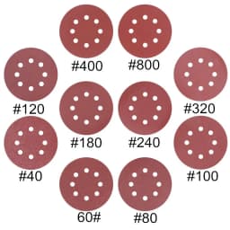 10pcs 5Inch 125mm Round Sandpaper Eight Hole Disk Sand Sheets Grit 40-2000 Hook and Loop Sanding Disc Polish