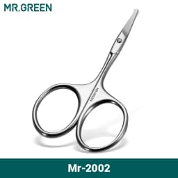 MR.GREEN Facial Hair Scissors Rounded Professional Stainless Steel Mustache Nose Hair Beard Eyebrows Eyelashes Trimming Clippers