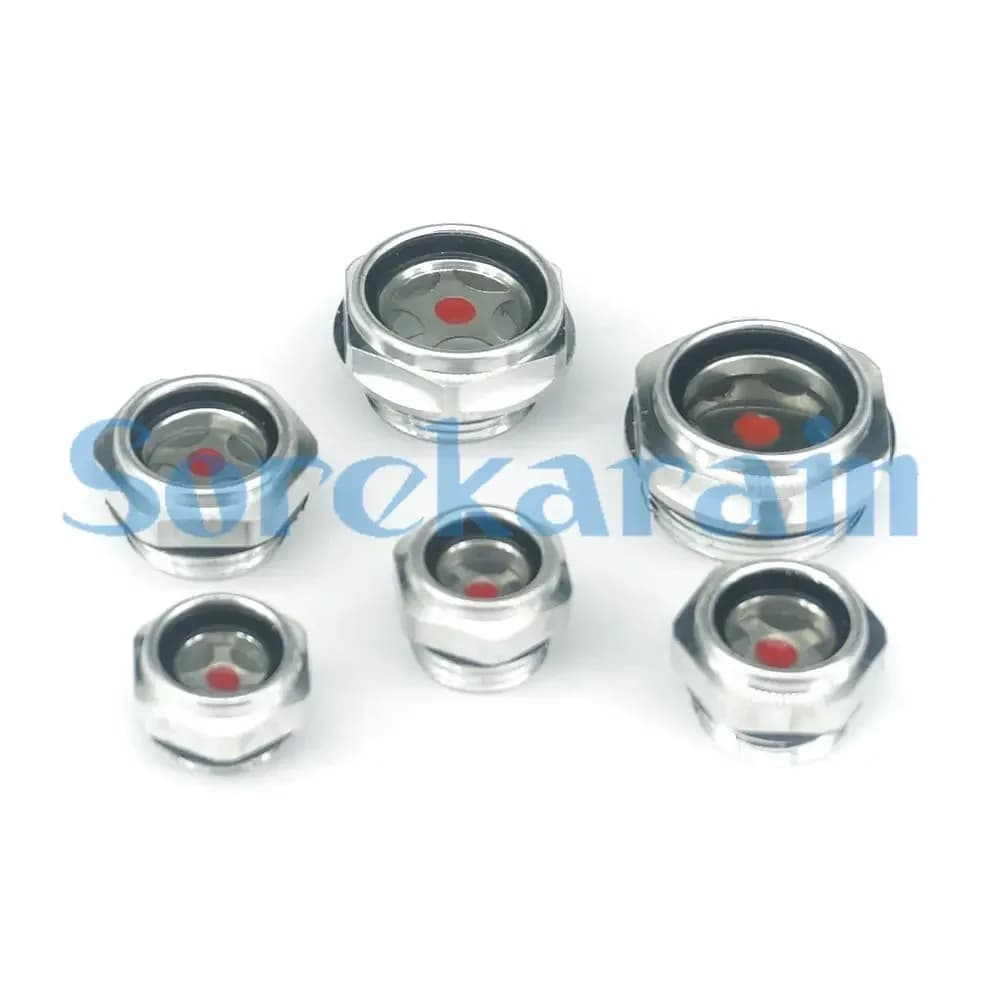 M10 M12 M14 M16 M18 M20 M22 M24 M26 M27 Metric Male Thread Aluminum Oil Gauge Sight Glass Window Hexagon Head For Air Compressor