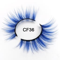 OKAYLASH 3D Dramatic Cruelty Free Faux Mink Colored Eyelashes Natural Long Colorful Blue Eye Lashes for Cosplay Party Make Up