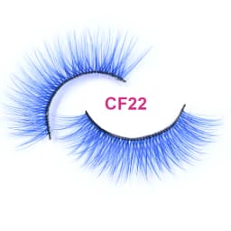 OKAYLASH 3D Dramatic Cruelty Free Faux Mink Colored Eyelashes Natural Long Colorful Blue Eye Lashes for Cosplay Party Make Up