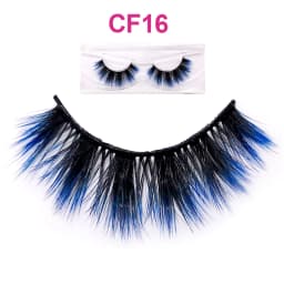 OKAYLASH 3D Dramatic Cruelty Free Faux Mink Colored Eyelashes Natural Long Colorful Blue Eye Lashes for Cosplay Party Make Up