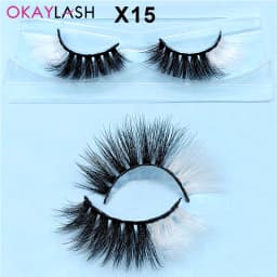 OKAYLASH 3D Dramatic Cruelty Free Faux Mink Colored Eyelashes Natural Long Colorful Blue Eye Lashes for Cosplay Party Make Up