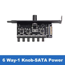 PCI Fan Speed Controller,12V Molex 4Pin or SATA Powered 6 8 Fan Hub,PWM 4 Pin CPU Radiator 3Pin Case Cooler Temperature Control