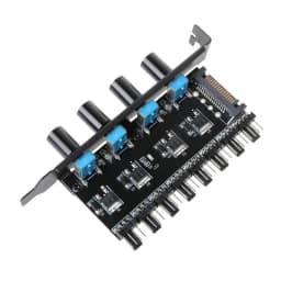 PCI Fan Speed Controller,12V Molex 4Pin or SATA Powered 6 8 Fan Hub,PWM 4 Pin CPU Radiator 3Pin Case Cooler Temperature Control