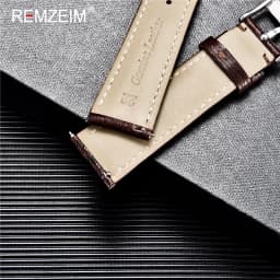 REMZEIM Ostrich Pattern Leather Watchbands Bracelet Black Blue Red Brown Watch Strap For Women Men 18 20 22mm Wrist Band