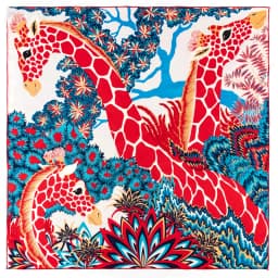 POBING Manual Hand Rolled Twill Silk Scarf Women Animals Kingdom Square Scarves Echarpes Foulards Femme Wrap Bandana Hijab 90CM
