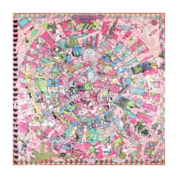 POBING Manual Hand Rolled Twill Silk Scarf Women Animals Kingdom Square Scarves Echarpes Foulards Femme Wrap Bandana Hijab 90CM