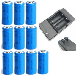 16340 1300mAh 3.7V Li-ion Rechargeable Batteries CR123A Battery For LED Flashlight Travel Wall Charger For 16340 CR123A Battery