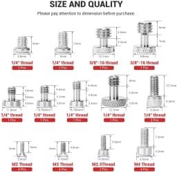 SmallRig Full Kit of 26 Screw Set Mounting Screws for Camera Cages, Handles, Plates Includes 1/4”, 3/8”, M2, M2.5, M3/M4 AAK2326