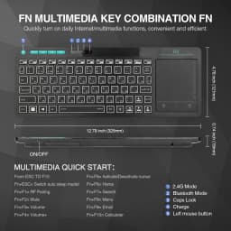 Rii K18S Wireless Backlit Russian Mini Bluetooth Keyboard with Multi-Touch For Smart TV Android TV Box,IPTV HTPC,PC