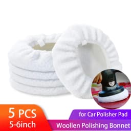 5 Packs Car Polisher Pad Bonnet 5 to 6 Inch Car Polishing Bonnet Woollen Waxing Pad for Car Polisher Cleaning Polishing