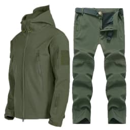 Winter Autumn Tactical Jackets Elastic Men Fleece Waterproof Suits Fishing Warm Hiking Camping Tracksuits Set Hood Coat S-5XL