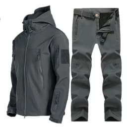 Winter Autumn Tactical Jackets Elastic Men Fleece Waterproof Suits Fishing Warm Hiking Camping Tracksuits Set Hood Coat S-5XL