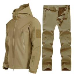 Winter Autumn Tactical Jackets Elastic Men Fleece Waterproof Suits Fishing Warm Hiking Camping Tracksuits Set Hood Coat S-5XL