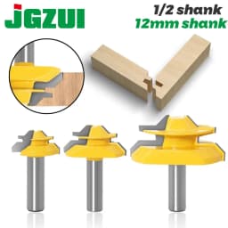 12mm 1/2' Shank Miter 45 Degree Glue Joint Router Bits .Glue Joint Set Woodworking Cutter Tenon Cutter for Woodworking ToolsRCT