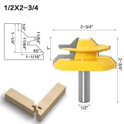 12mm 1/2' Shank Miter 45 Degree Glue Joint Router Bits .Glue Joint Set Woodworking Cutter Tenon Cutter for Woodworking ToolsRCT