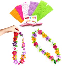 3PCS DIY Non-woven Necklace Flower DIY Handmade Wreath Garland Creative Children Toys Exquisite Safety Crafts Toy Girls Gifts