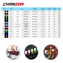 100pcs 3mm Flashing LED Light Emitting Diode Lamp Bulb RGB White Red Blue Green Yellow 2V 3V Color Flickering Blinking Indicator
