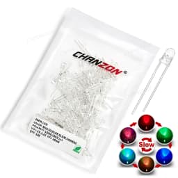 100pcs 3mm Flashing LED Light Emitting Diode Lamp Bulb RGB White Red Blue Green Yellow 2V 3V Color Flickering Blinking Indicator