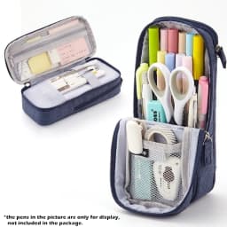 Angoo Normcore Pen Bag Pencil Case Two Layer Foldable Stand Fabric Phone Holder Storage Pouch for Stationery Office School A6171